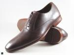 Brogue dark brown business shoes - 1