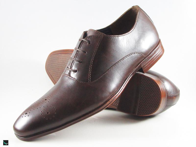 Brogue dark brown business shoes