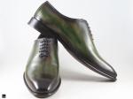 Patina finished Plain Vamp Oxford in olive - 4