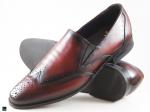 Patina finished wing tip Loafer in Burgundy - 1