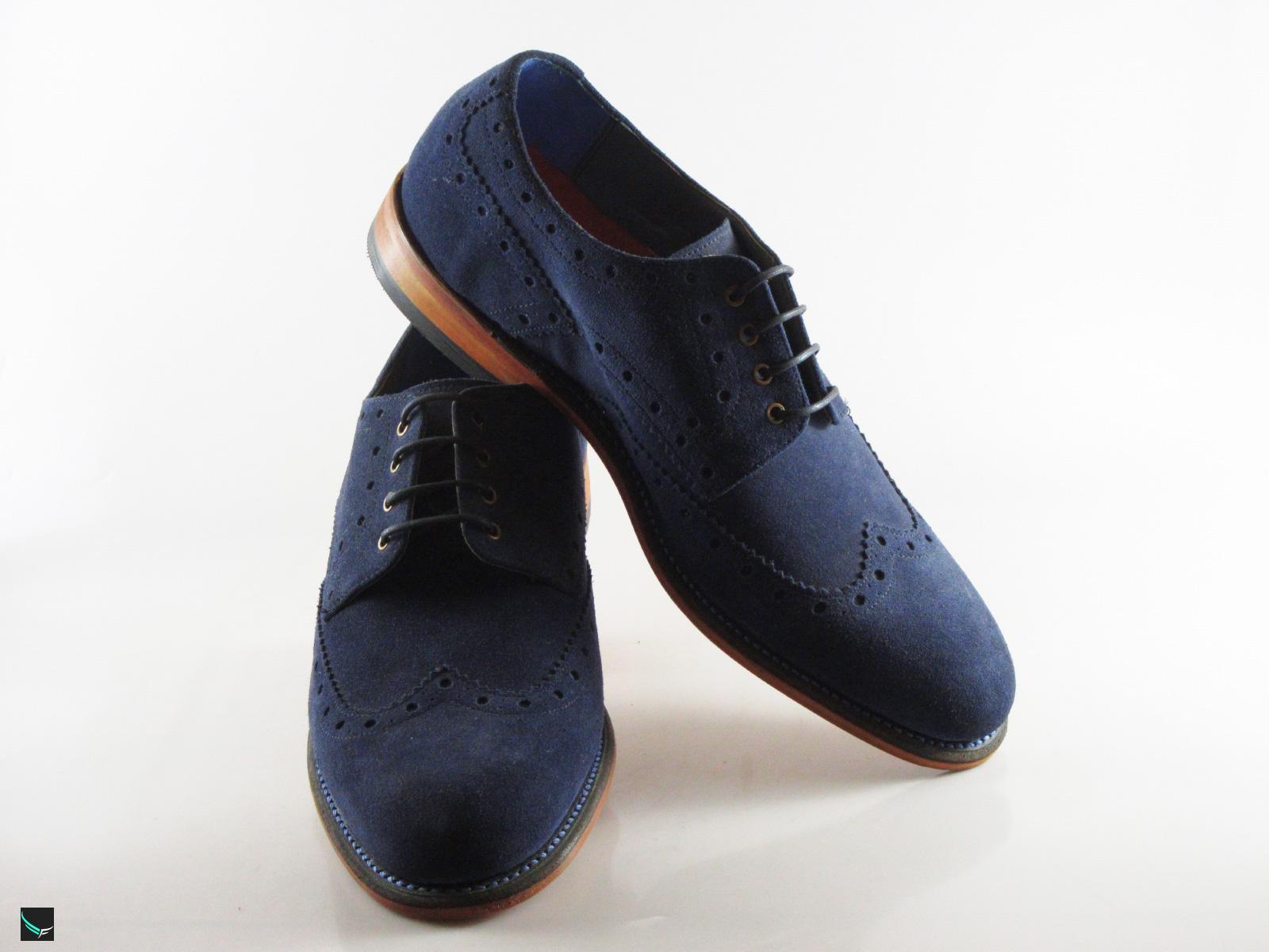 Men's Leather Blue Shoes - 3445 - Leather Collections On Frostfreak.com