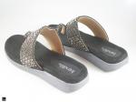 Toe ring stone type flats for ladies in black - 2