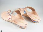 Floral golden design flats in baby pink for ladies - 2