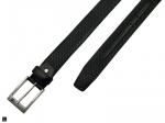 Hexagon Print Leather Belt In  Black - 1