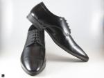 Mens Derby Laceup Black Shine Leather Shoe for Office - 4