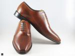 Patina finished oxford with Toe emboss in Tan - 4