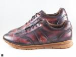 Patina Finished Sneakers with Camouflage Finish in burgundy - 5