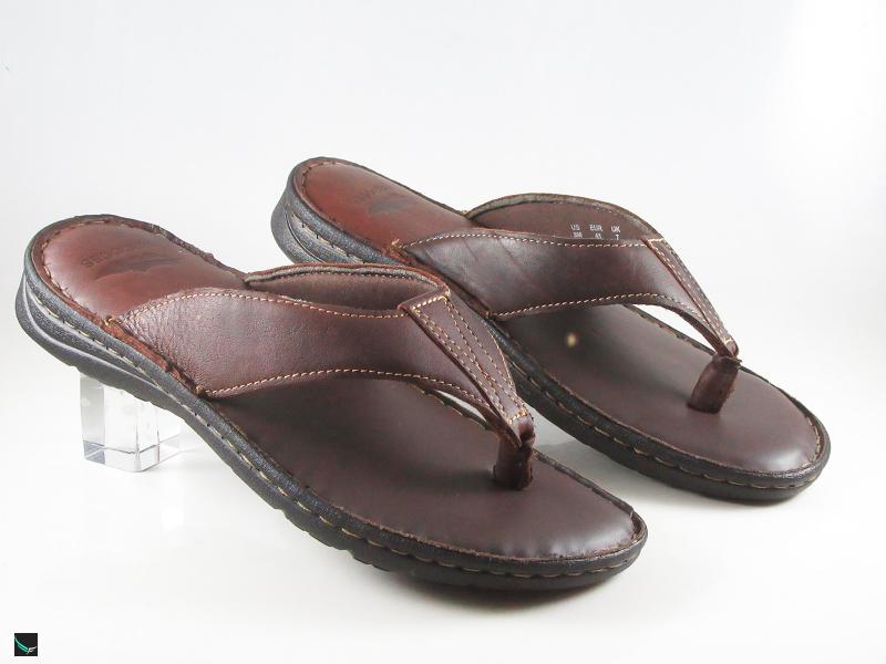 Brown Leather slippers for men's