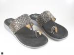 Toe ring stone type flats for ladies in black - 1