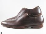 Brogue dark brown business shoes - 5