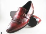 Patina finished burgundy loafers with single monk - 1