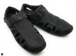 Mens slipper shoes In Black Oil-Pullup - 1