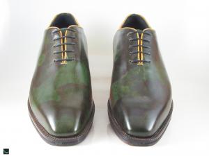 Plain vamp Oxford Green with camouflage print