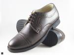 Brown leather office shoes for men - 1