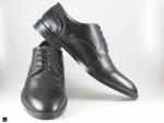 Mens derby laceup black leather shoe for office - 4