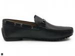 Black Perforated Leather Loafer - 2