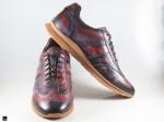 Patina Finished Sneakers with Camouflage Finish in burgundy - 4