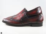 Patina finished wing tip Loafer in Burgundy - 5