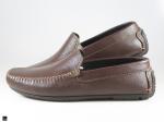 Mens Stylish Brown Leather Loafers - 5