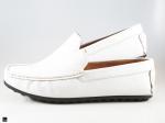 Mens Classic white Leather Loafers - 5