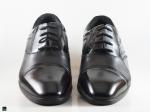 Foil leather black formal shoes - 1