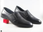 Plain black leather office cut shoes for men - 2