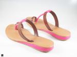 Weaving design leather casual wears slippers in tan - 2