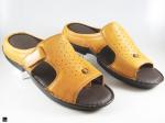 Tan Flip flop sandals in genuine leathers - 1