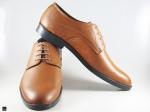 Soft tan lace-up elegant office formals - 4