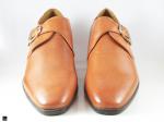 Plain single monk tan leather shoe for Mens - 3