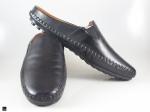 Soft leather plain black half shoes - 4