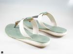 Bicolor flat slippers in light green - 2