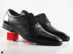 Foil leather black formal shoes - 5