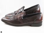 Patina finished loafers with single monk in brown - 2