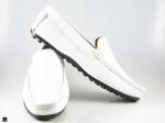 Mens Classic white Leather Loafers - 4