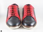 Men's stylish comfort black and red leather shoes - 3