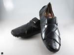 Stylish genuine leather casual black sandals for men - 1