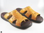 Flip flop Tan slippers  in genuine leathers - 1