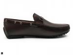 Brown Perforated Leather Loafer - 5