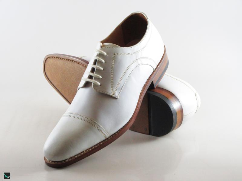 Classic White Leather Shoes For Men - 3442 - Leather Collections On ...