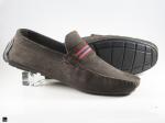 Tricolor Webbing in saddle Men's suede shoe in brown - 2