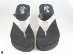 Women sandals in black with silver tip - 3