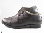 Brown leather office shoes for men - 5