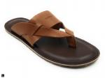 Casual Leather Sandal In Tan - 1