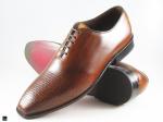 Patina finished oxford with Toe emboss in Tan - 1