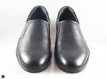 Plain black leather office cut shoes for men - 3