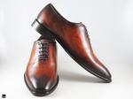 Patina finished Plain Vamp Oxford with Wood Textured Finish in Tan - 4