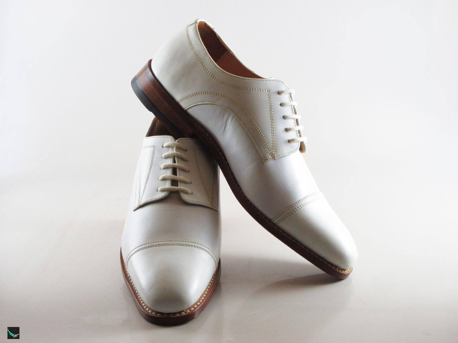 Classic White Leather Shoes For Men - 3442 - Leather Collections On ...
