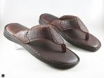 Comfortable brown leather Slippers - 1