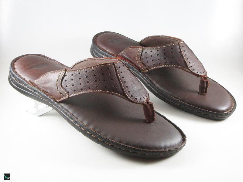 Cloe brown leather jewel slide sandal | Atelier Rangoni